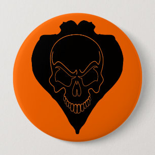 Two Girls And Skull Button