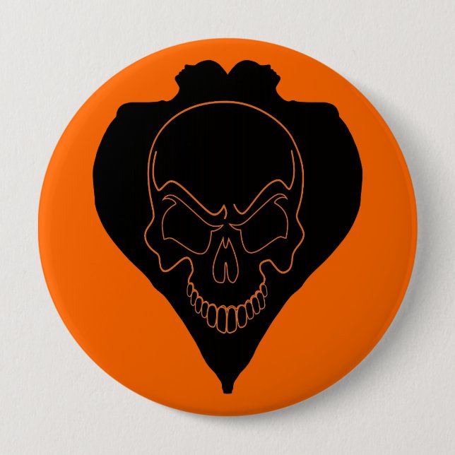 Two Girls And Skull Button (Front)