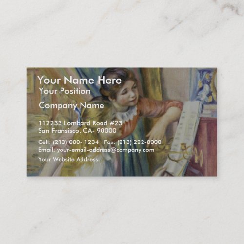 Two Girls At The Piano,  By Pierre-Auguste Renoir Business Card Templates