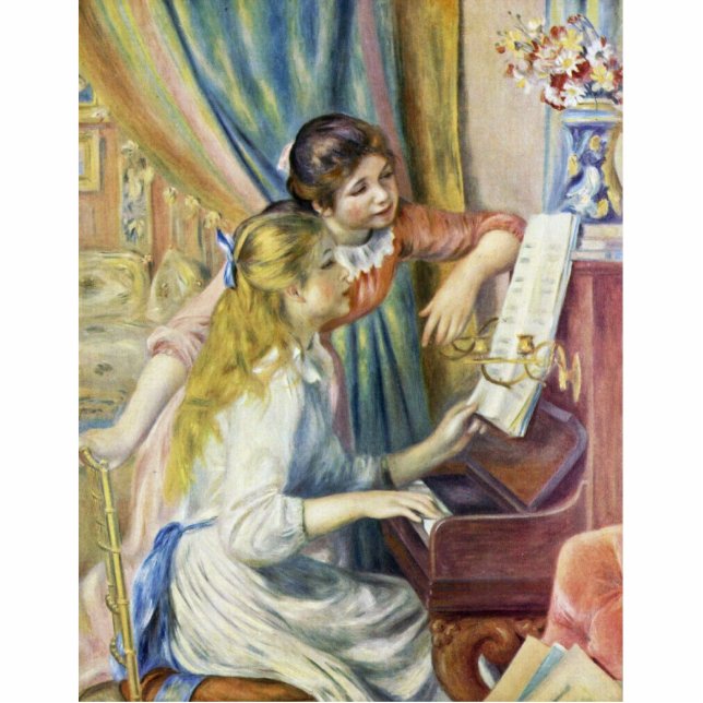 Two Girls At The Piano,  By Pierre-Auguste Renoir Statuette (Front)