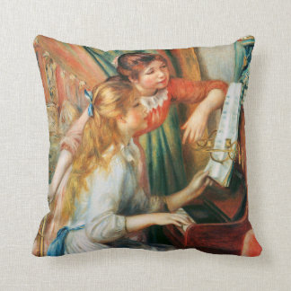 Two Girls at the Piano by Renoir Throw Pillow