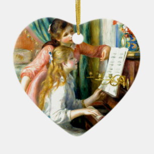 Two Girls at the Piano - Pierre Auguste Renoir Ceramic Ornament