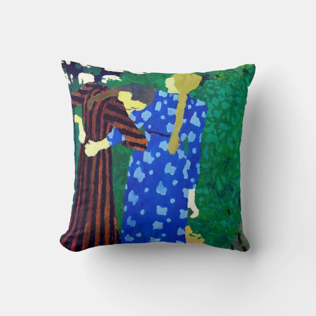Two Girls, Edouard Vuillard Throw Pillow (Front)