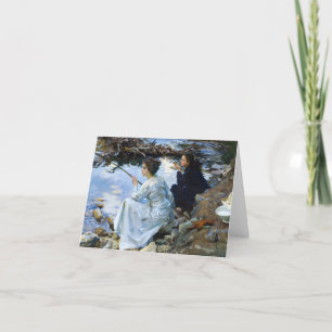 Two Girls Fishing, 1912 by John Singer Sargent Letterpress Thank You Card