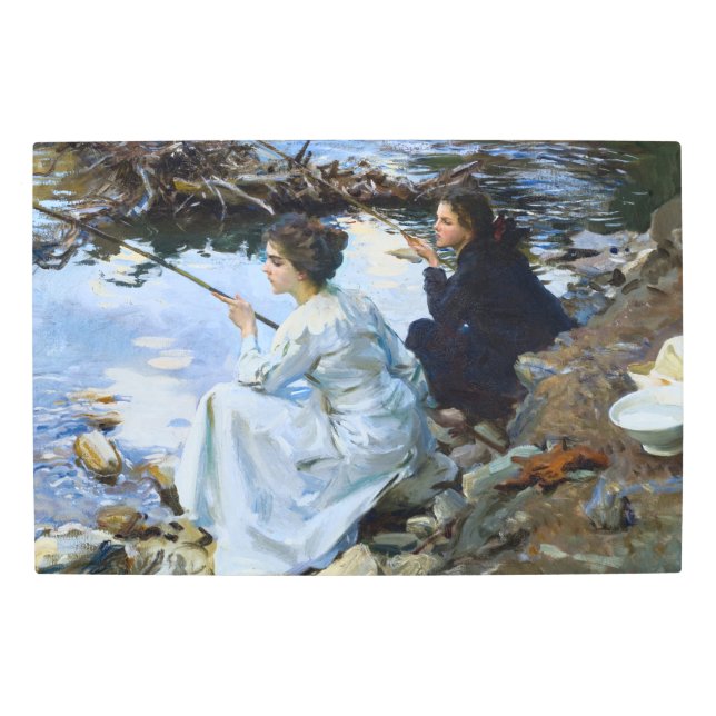 Two Girls Fishing, 1912 by John Singer Sargent Metal Print (Front)
