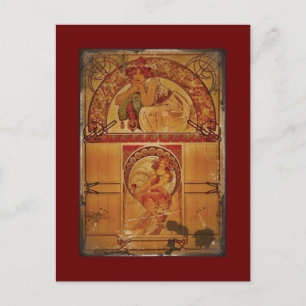 Two Girls in Autumn Colors Postcard