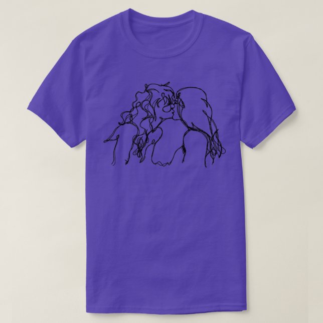 Two Girls Kissing T-Shirt (Design Front)