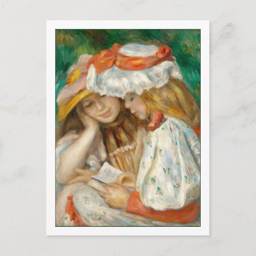 Two Girls Reading by Renoir Postcard