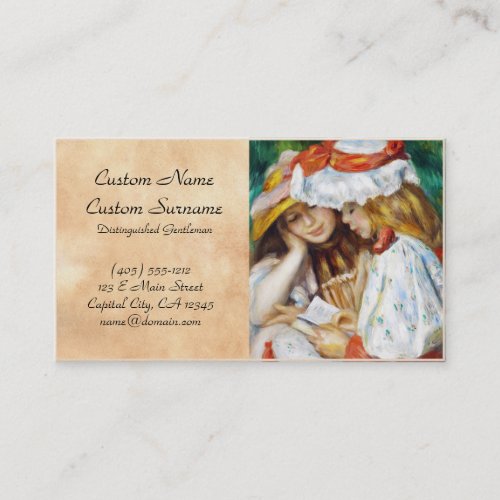 Two Girls Reading Pierre Auguste Renoir painting Business Cards