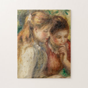 Two Girls Reading - Renoir Impressionist Painting Jigsaw Puzzle