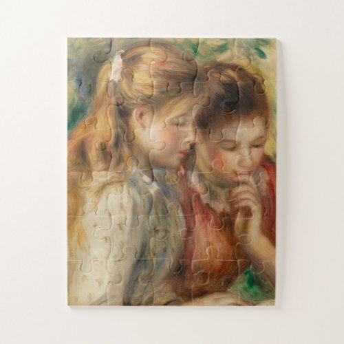 Two Girls Reading _ Renoir Impressionist Painting Jigsaw Puzzle