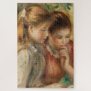 Two Girls Reading - Renoir Impressionist Painting Jigsaw Puzzle