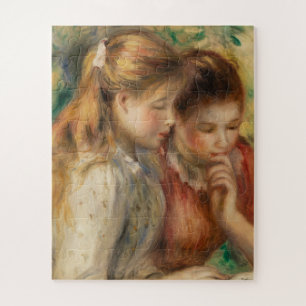 Two Girls Reading - Renoir Impressionist Painting Jigsaw Puzzle