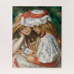 Two Girls Reading - Renoir Impressionist Painting Jigsaw Puzzle