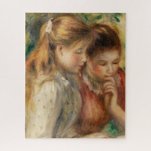 Two Girls Reading - Renoir Impressionist Painting Jigsaw Puzzle