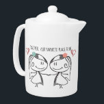 Two Girls Together Is Our Place To Be Teapot<br><div class="desc">Two Girls Together Is Our Place To Be Teapot - Nothing says I love you better than sharing a cup of tea together especially with this mega cute teapot featuring two girls. A wonderful gift idea for couples, best friends, parents and kids as well! What a valentines day gift idea!...</div>