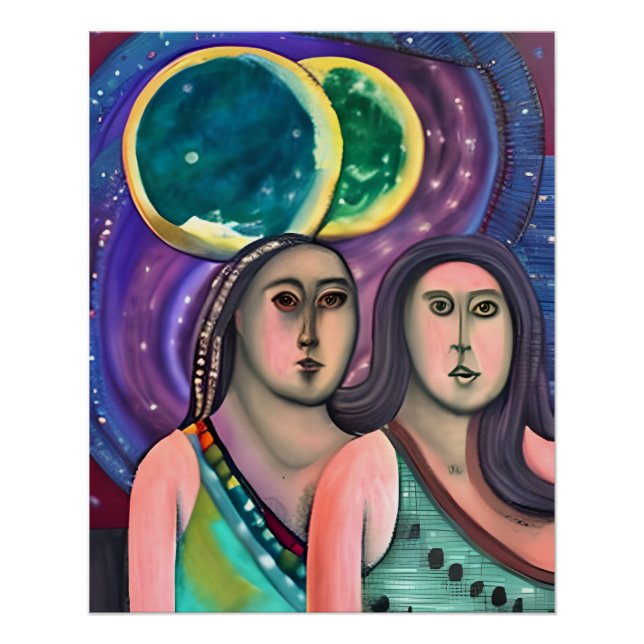 Two Girls Under the Moons Poster (Front)