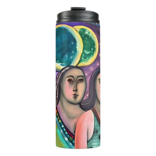 Two Girls Under the Moons Thermal Tumbler