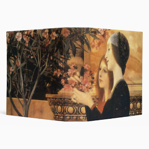 Two Girls with an Oleander by Gustav Klimt 3 Ring Binder
