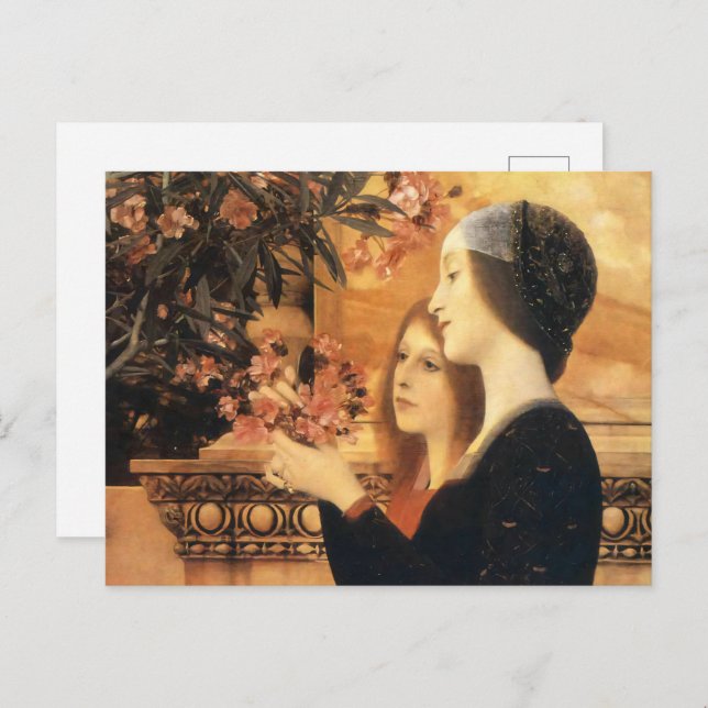 Two Girls with an Oleander by Gustav Klimt Postcard (Front/Back)