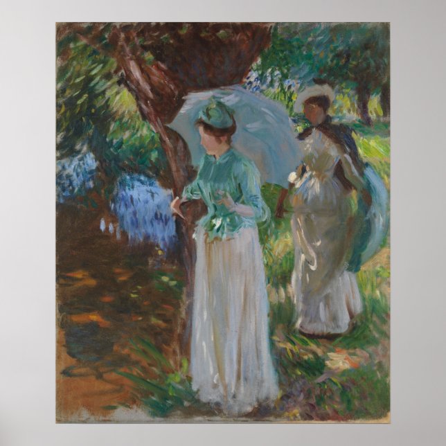 Two Girls with Parasols Poster (Front)