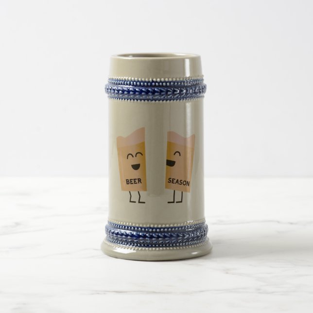 Two Glasses Announcing Beer Season Stein (Center)