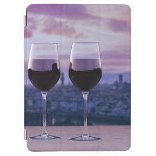 Two glasses of red wine on Florence skyline iPad Air Cover