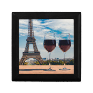 Two glasses of wine with Eiffel tower Gift Box