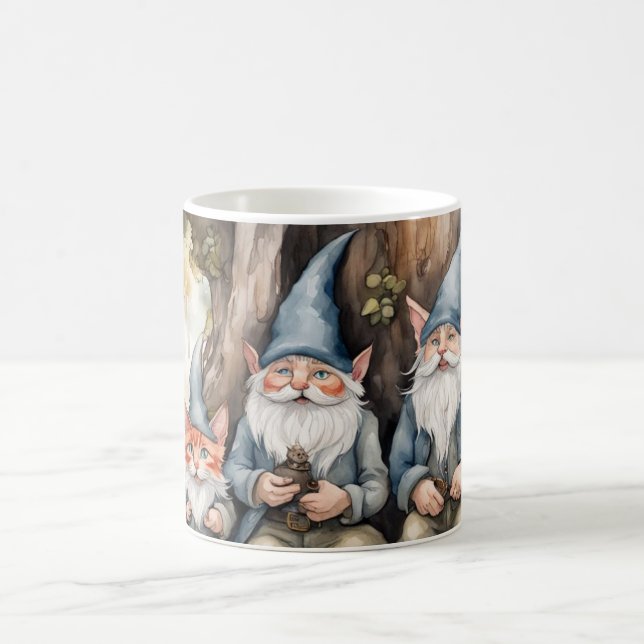 Two Gnomes and a Cat Coffee Mug (Center)