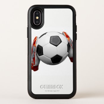 Two Goal Keepers Gloves Holding A Football Otterbox Symmetry Iphone X Case by prophoto at Zazzle