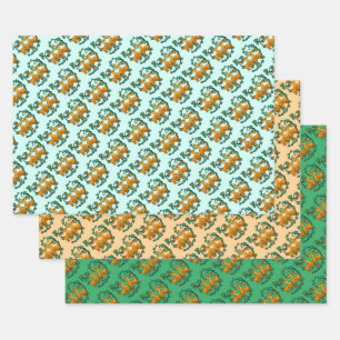 Two Goats and Leaves Wrapping Paper Sheets