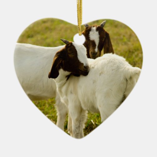 Two Goats Ceramic Ornament