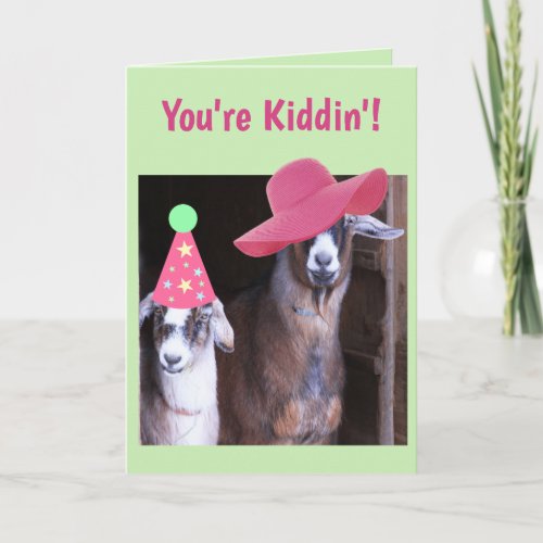 Two Goats Funny Birthday Card