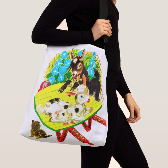  two goats one kitten crossbody bag (Close Up)