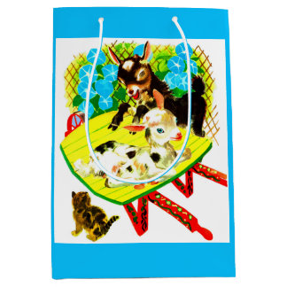 two goats one kitten medium gift bag