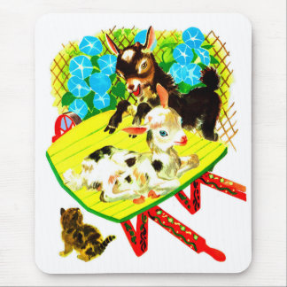  two goats one kitten mouse pad