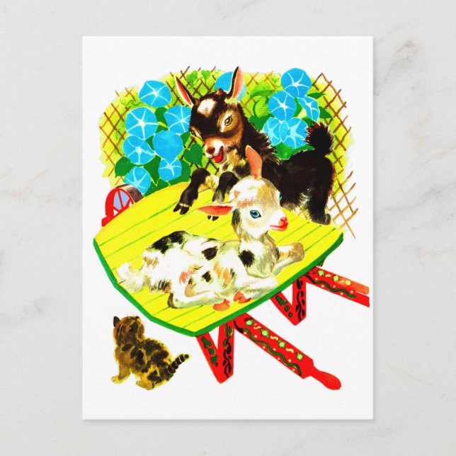  two goats one kitten postcard (Front)