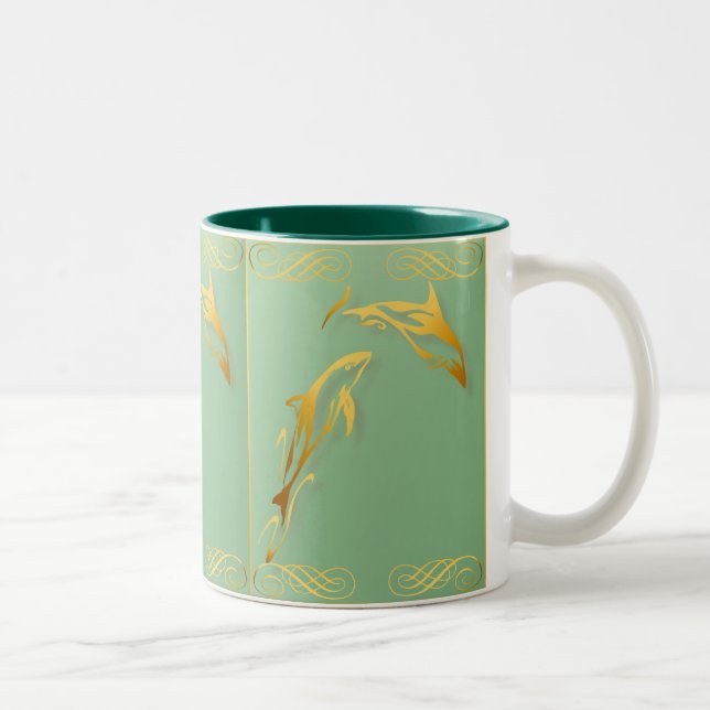 Two Gold Dolphins Mugs (Right)