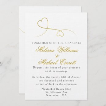 Two Gold Hearts | Elegant Minimal Wedding