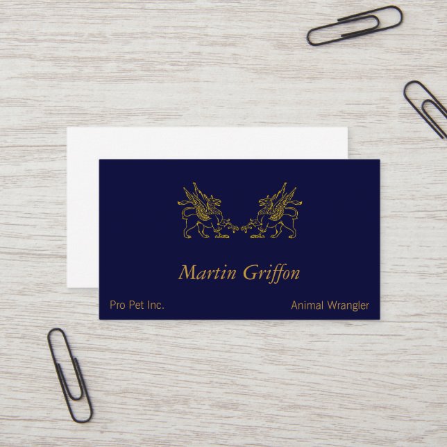 Two Golden Griffons Business Card (Front/Back In Situ)