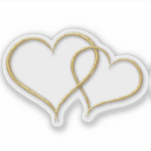 Two Golden Hearts Sticker