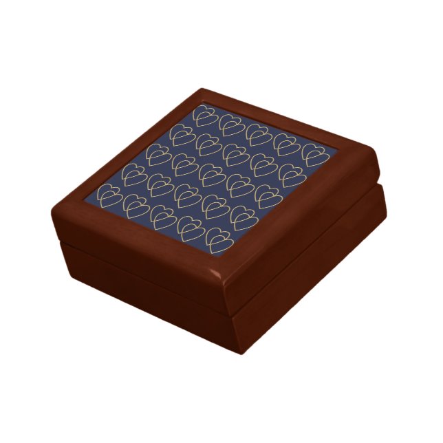Two golden loving hearts pattern gift box (Side)