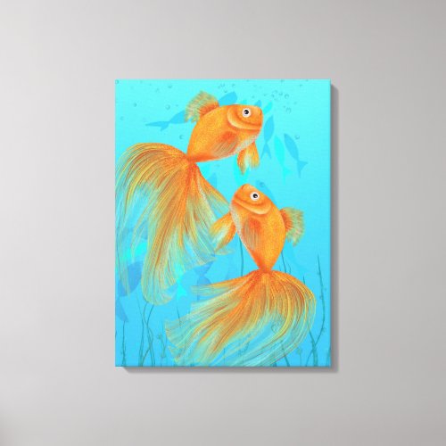 Two goldfish art feng shui love symbols wall art