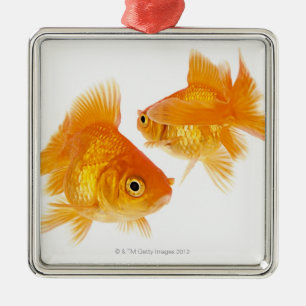 Two Goldfish Crossing Each Other Metal Ornament