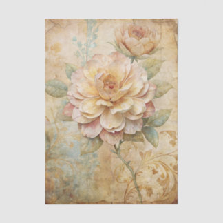 Two Gorgeous Peonies on a Collage Background Tissue Paper