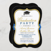 Two Grads - Gold Bracket Frame Graduation Party Invitation (Front/Back)