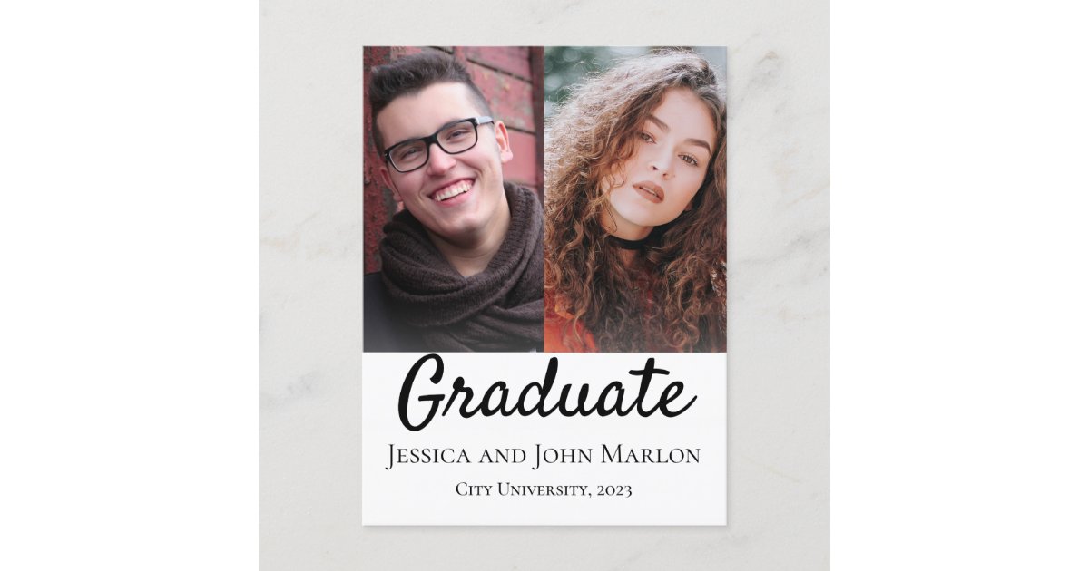 Two Graduates Double Graduation Party Invitations Zazzle