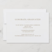 Two Graduates Minimal Gold Photo Graduation Party Invitation (Back)