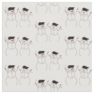 Two Graduating Snowmen Fabric