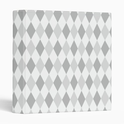 Two Gray Harlequin Diamond Pattern 3 Ring Binder